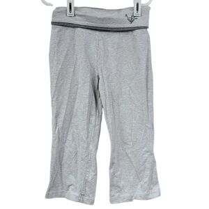 Justice Girls 7 Heather Gray Stretchy Fold waist Casual Knit Pants Straight Leg